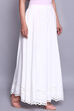 White Cotton Embroidered Skirt image number 0