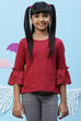 Cherry Red Straight Cotton Top image number 2