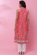 Fuchsia Cotton Straight Kurta image number 4