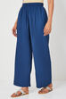 Navy Viscose Rayon Straight Palazzo image number 2