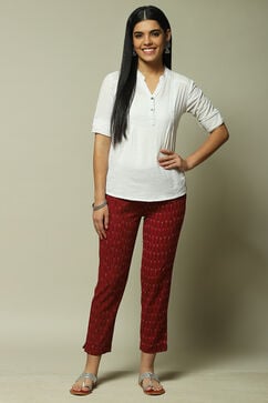 Maroon Cotton Pants image number 0