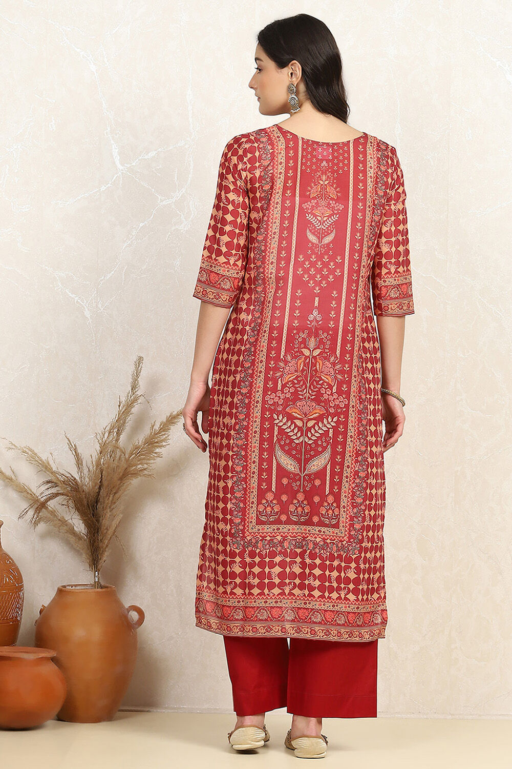 Pink Cotton Digital Print Unstitched Suit Set image number 5