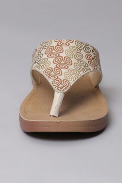 Beige Pu Leather Flats image number 3