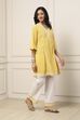 Yellow Cotton Kalidar Kurta Palazzo Set image number 5