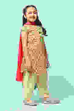 Mustard Cotton Straight Printed Kurta Salwar Suit Set image number 6