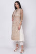 Brown Poly Cotton A-Line Printed Kurta image number 2