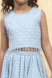 Blue Viscose Embroidered Kalidar Lehenga Set image number 1