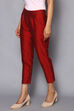 Maroon Poly Viscose Pants image number 2