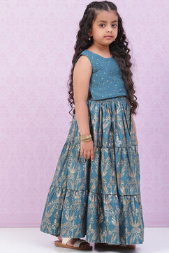 Blue Art Silk Lehenga Set image number 3