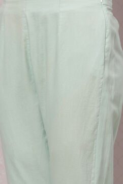Pista Green Poly Cotton Asymmetric Set Kurta Slim Pant Suit Set image number 3