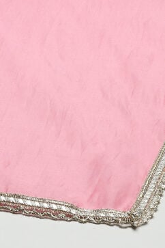 Pink Cotton Blend Anarkali Embroidered Kurta Suit Set image number 3