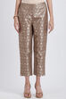 Grey & Gold Poly Metallic Cotton Yarndyed Pant image number 0