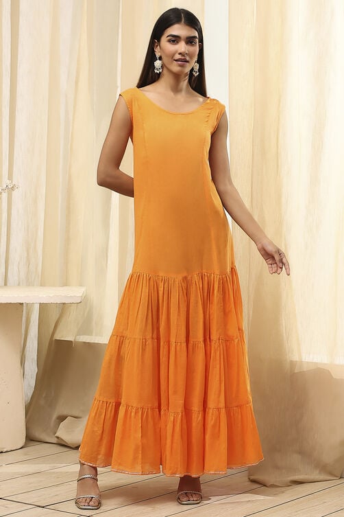Black Poly Chanderi  Dress image number 2
