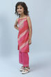 Pink Viscose Blend Kurta Pants Set image number 1