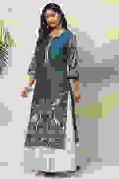 Teal Straight Viscose Kurta image number 2