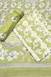 Teal Cotton Printed Unstitched Suit Set image number 0