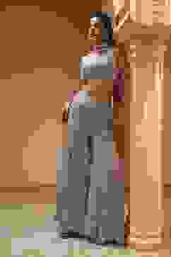 Beige Viscose Georgette Fusion Sharara Set image number 0