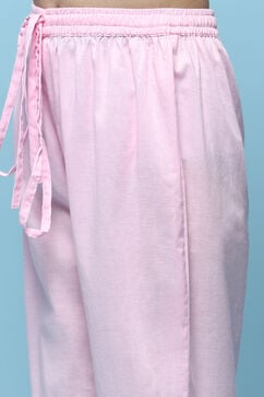 Pink Cotton Flared Suit Set image number 2