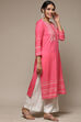 Pink Rayon Straight Kurta Palazzo Suit Set image number 3