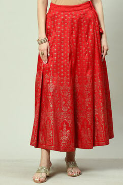 Red Art Silk Skirt image number 2