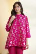 Pink Poly Viscose Yarndyed A-Line Shirt image number 6