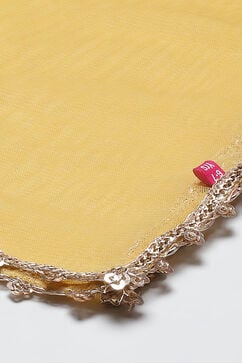 Mustard Yellow Art Silk Anarkali with Jacket Kurta Churidar Suit Set image number 4