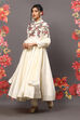 Rohit Bal Off White Cotton Blend Anarkali Kurta Suit Set image number 5
