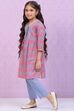 Blue Cotton Straight Printed Kurta Set image number 3