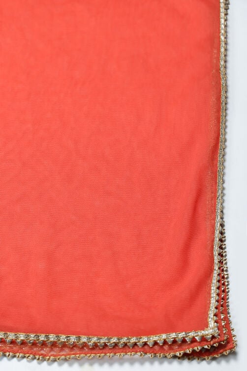 Saffron Rayon Straight Kurta Pants Suit Set image number 2