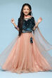 Teal & Pink Viscose Flared Solid Lehenga Set image number 0