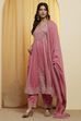 Pink Cotton Silk Anarkali Suit Set image number 3
