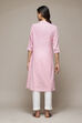 Pink Cotton Blend Straight Yarndyed Kurta image number 3