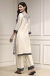 Natural White Chanderi Straight Dyed Suit Set image number 4