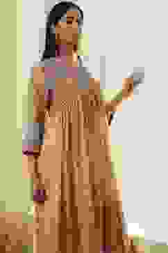 Green Modal Printed Gathered Kurta Set image number 7