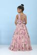 Pink Viscose Organza Floral Mirror Work Lehenga Set image number 4