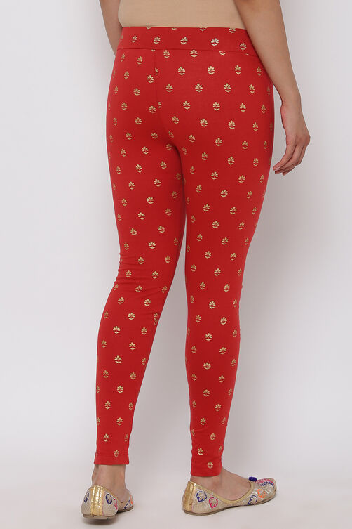 Terracotta Cotton Leggings image number 4