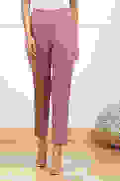 Peach Rose Solid Stretchable Slim Fit Pants image number 4