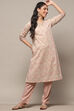 Pink Cotton Straight Kurta