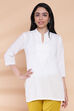 Off White Cotton Chikankari Short Embroidered Kurti
