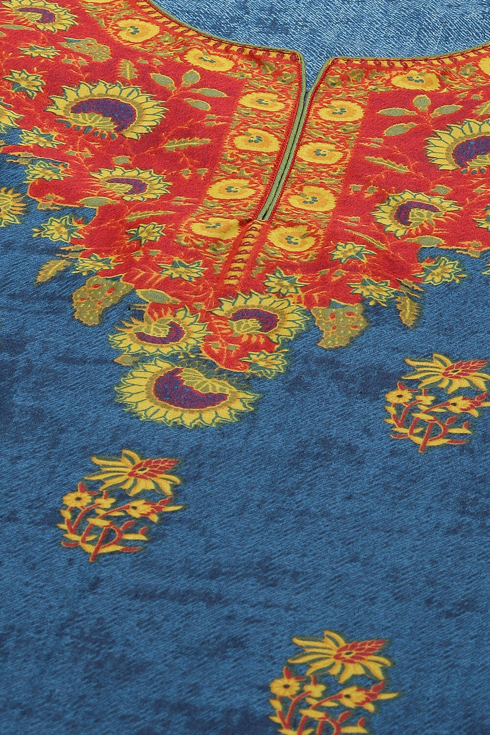 Red Cotton Straight Kurta image number 1