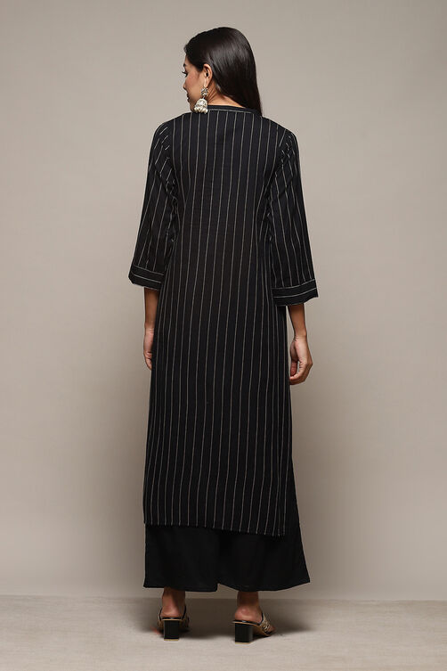 Black Cotton Hand Embroidered Unstitched Suit Set image number 5