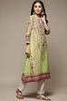 Green Cotton Straight Printed Kurta image number 3