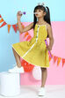 Yellow Cotton A-Line Printed Dress image number 5