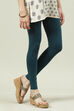 Black Cotton Blend Solid Leggings image number 2