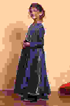 Teal Polyester Blend Anarkali Suit Set image number 3