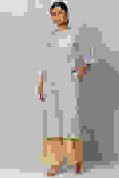 Blue Straight Cotton Kurta image number 2