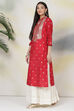Black Art Silk Straight Printed Kurta image number 2