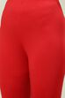 Red Cotton Blend Solid Churidar image number 1