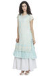 Yellow Flared Art Silk Printed Kurta image number 3
