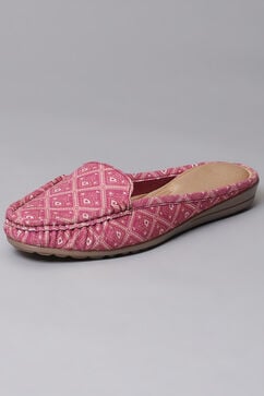 Maroon Fabric Formal Mules image number 3